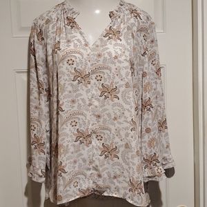 Stunning Loft Paisley Flowered Blouse Sz XL